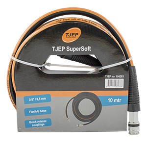 TJEP SuperSoft-slange, 3/8", 10 m m/nippel og hurtigkobling