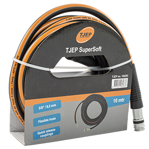 TJEP SuperSoft-slange, 3/8", 10 m m/nippel og hurtigkobling